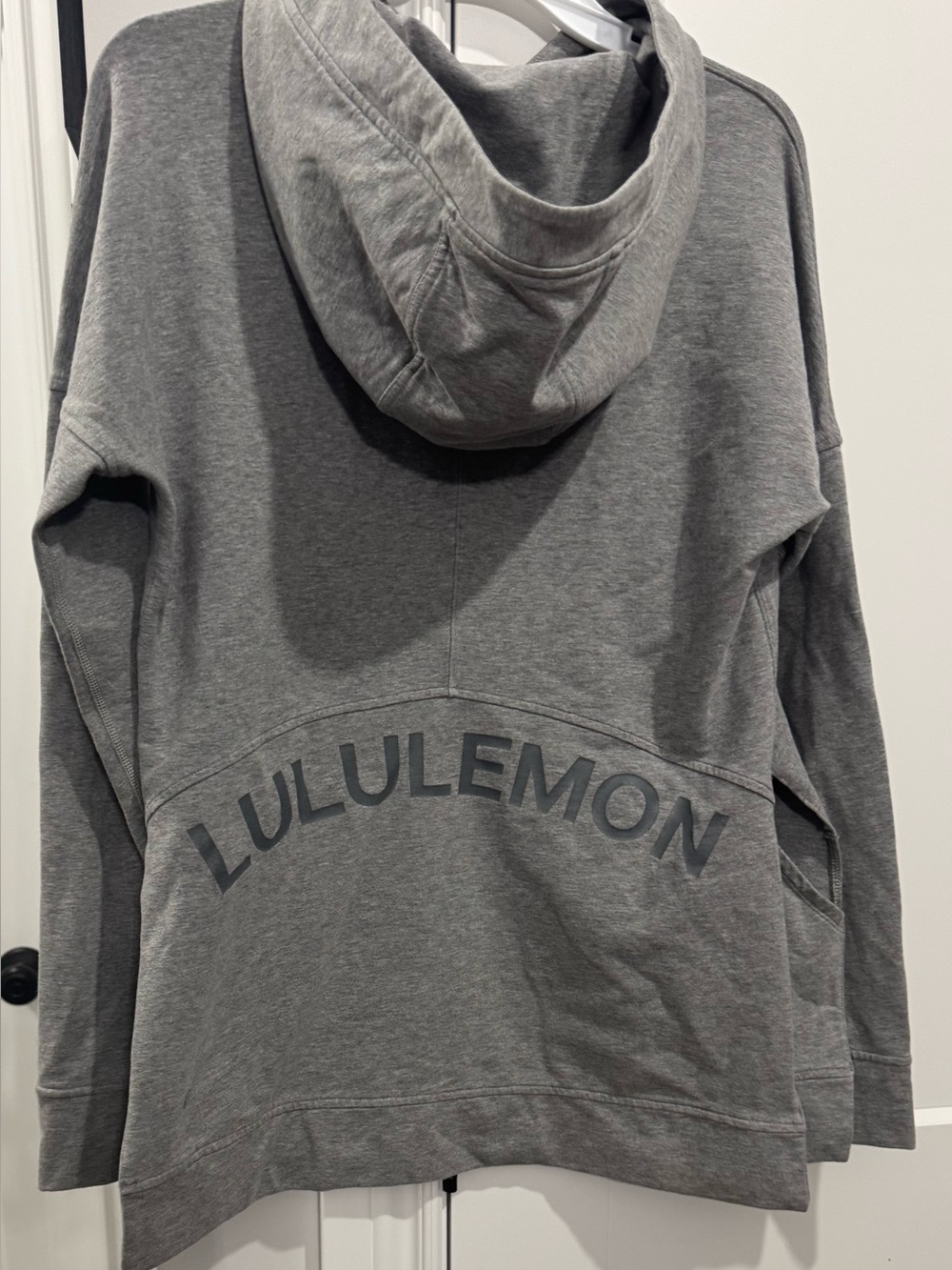 Lululemon Heathered Grey The Big Cozy Ultra-Oversized Wordmark Hoodie Size 8